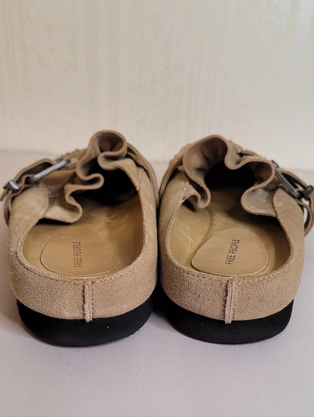 Free People After Riding Mules In Macadamia Suede Size 7.5 - Picture 6 of 10